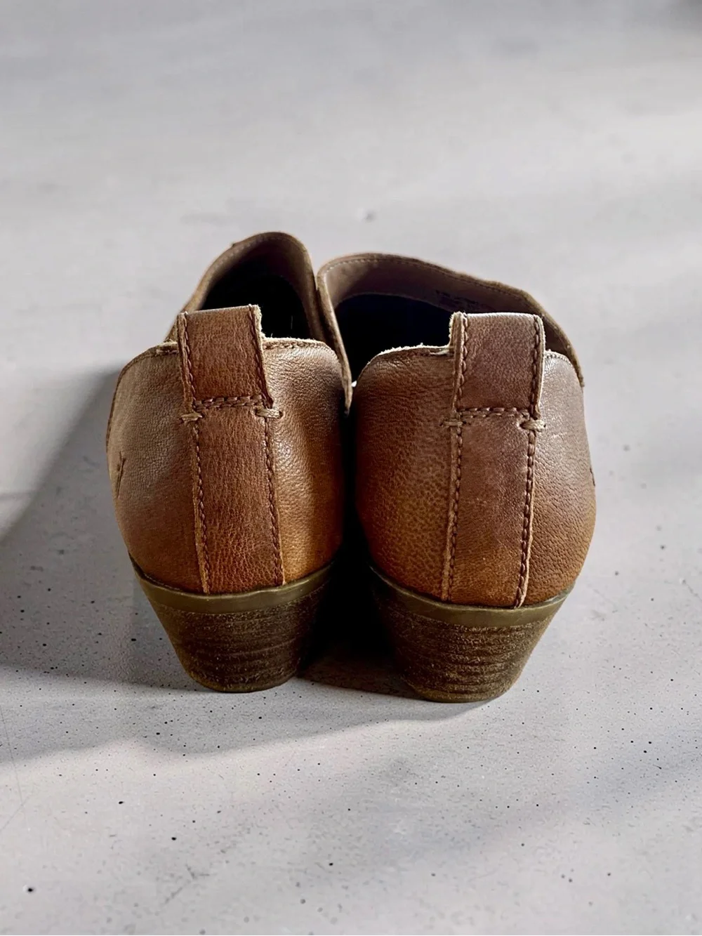 Frye Cognac Leather Slip-On Shooties